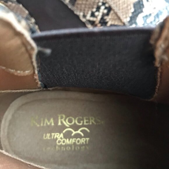 Kim Rogers Ankle Boots Ultra Comfort Snake Print Brown Side Zip New Without Tag - Picture 6 of 7